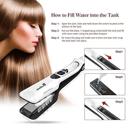 Plancha de Pelo Profesional a Vapor RZH Blanca miniatura 3