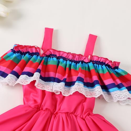 VINUOKER Toddler Girls Mexican Dress Cinco de Mayo Dress Mexican Traditional Fiesta Dress4