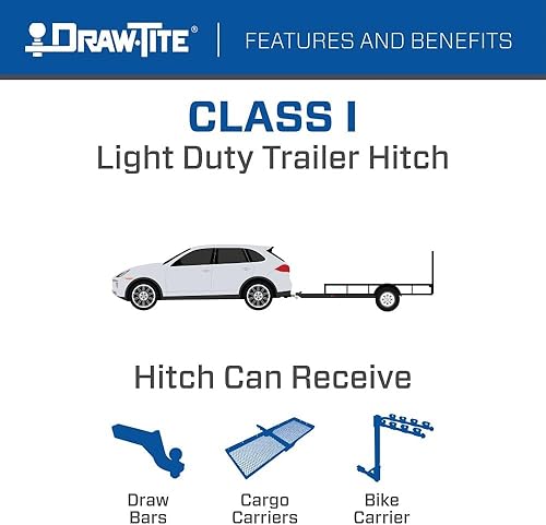 Miniatura 5 de Draw-Tite 24812 Class 1 Trailer Hitch, 1-1/4 Inch Square Receiver, Black, Compatible with Pontiac Vibe and Toyota Matrix