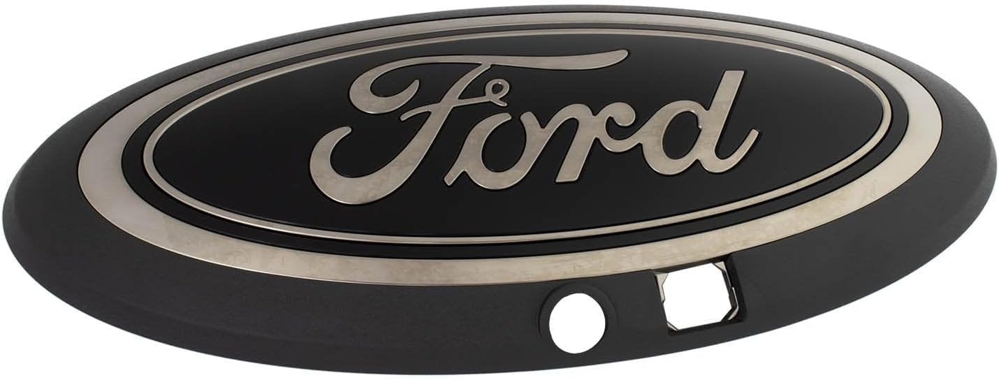 Ford OEM M-1447-F15BC Black Front Grille & Rear Tailgate Emblems for 2018-2020 F-150 with Front Grille Camera