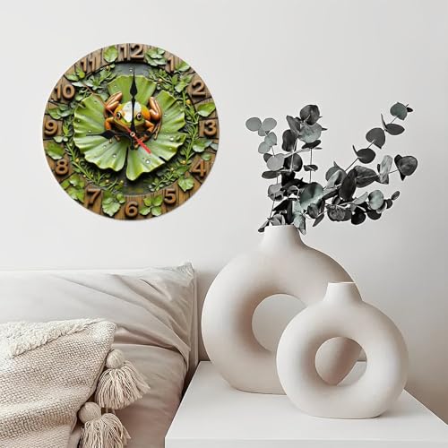 Reloj de pared decorativo 10 pulgadas hojas verdes miniatura 2