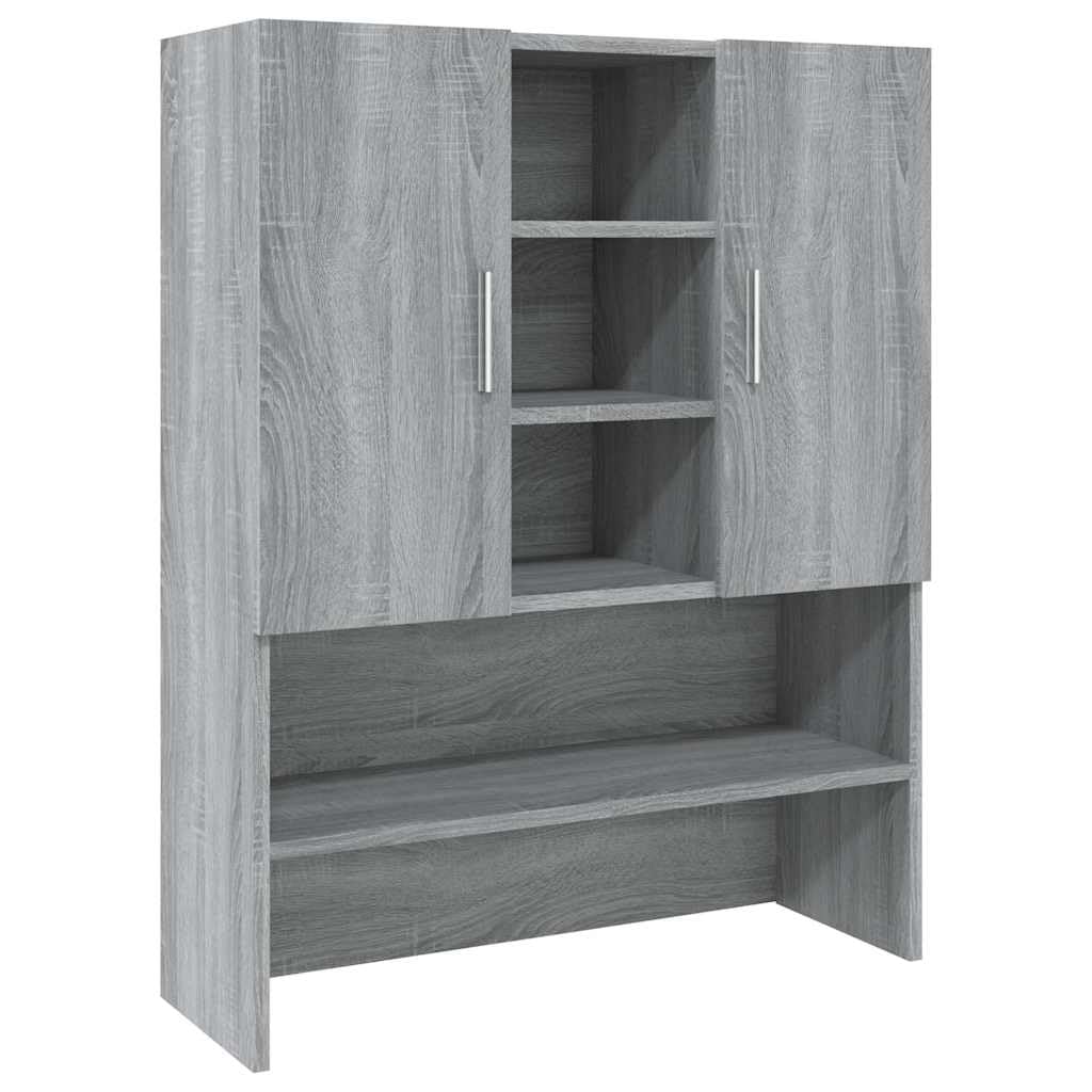 Szafka na pralkę Sonoma szara, 70,5 x 25,5 x 90 cm, z 2 drzwiami i 9