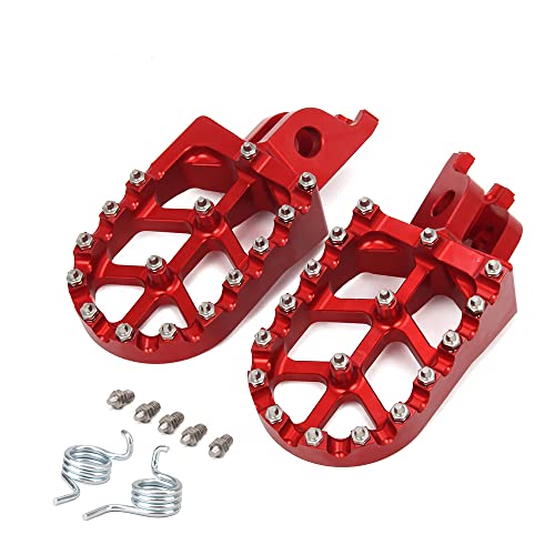 Hnaya Foot Pegs Motorcycle Universal Cnc Footpeg Footrest For Crf Xr 50 70 110 M2R Sdg Dhz Kayo Pit Bike (Red) #TOP6