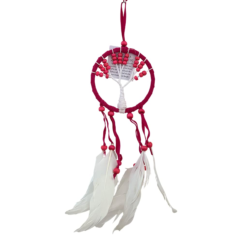 VIE Naturals Tree of Life Dream Catcher, 9cm, Pink