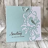 Letmefun Flower Bird Lace Edge Stitched Cutting Dies, Metal Cutting Dies Stencils for DIY Scrapbooking Stamps Craft Embossing Making Stencil Template 16x8.7cm