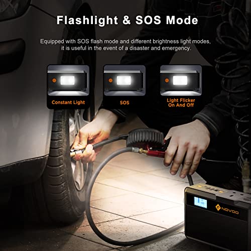 NOVOO 148Wh/40000mAh Portable Power Station, 230V/100W AC Socket, 60W USB-C PD Outdoor Generator Backup Lithium Battery for Camping Picnic Travel Party RV Trip Emergency Adventure Fishing - Image 6