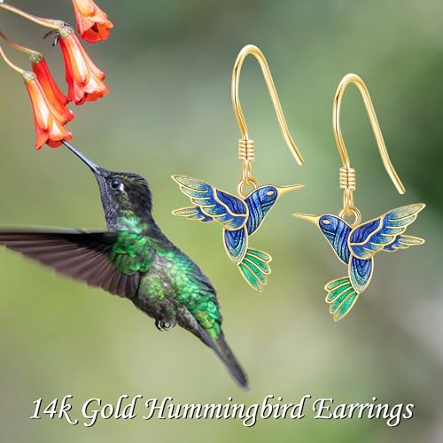 14k Soild Gold Dangle Earrings For Women, Dangling Drop Earrings Gifts For Girls Christmas Gift 5