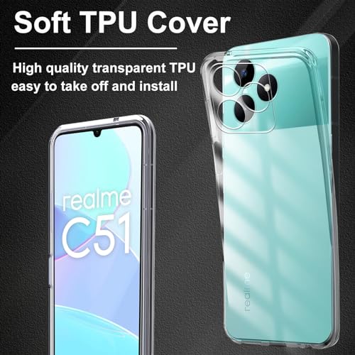 CONAPIKA Cover per Realme C51 con 3 Pezzi Vetro