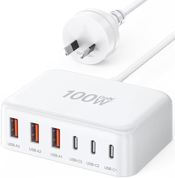 USB C Fast Charger, 100W Portable Charging Station Hub Block, 6 Port GaN Wall Charger Power Strip Adapter Plug Cube Brick for iPad iPhone 16 15 14 13 12 Pro Max Samsung Galaxy, Google Pixel, Motorola - 1