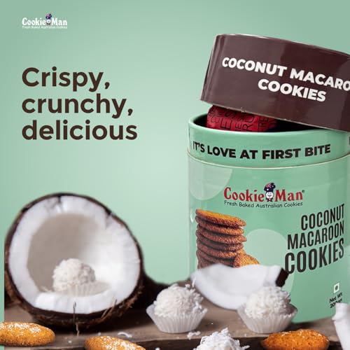 Image of CookieMan Premium Coconut Cookies - 200g | Soft & Delicious Biscuits, Ideal for Gifting & Enjoying Anytime | Bakery styled Coconut Rich Biscuits | Perfect for Snack (Pack of 2)