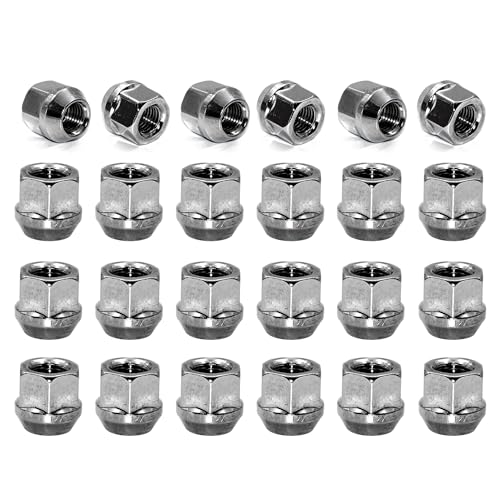 Image of 24pcs M12x1.5 Wheel Lug Nuts, 21mm Heigh Open End Conical Lug Nuts Compatible with Escape Focus,Civic,Grand Caravan,Sonata,Corolla Sienna,Colorado S10,Park Avenue,Zephyr