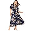 Milumia-Women-Plus-Size-Summer-Floral-Boho-High-Waist-V-Neck-Maxi-Dress Milumia Women Plus Size Summer Floral Boho High Waist V Neck Maxi Dress Blue XX-Large Plus