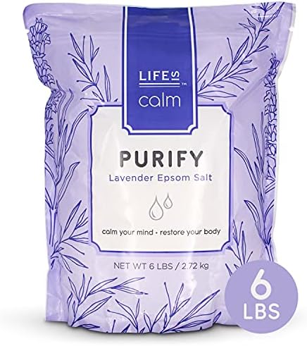 Life Is Calm Epsom Salt Spa 6 Lb | Lavender | Dissolvable Therapy Formula for Bath