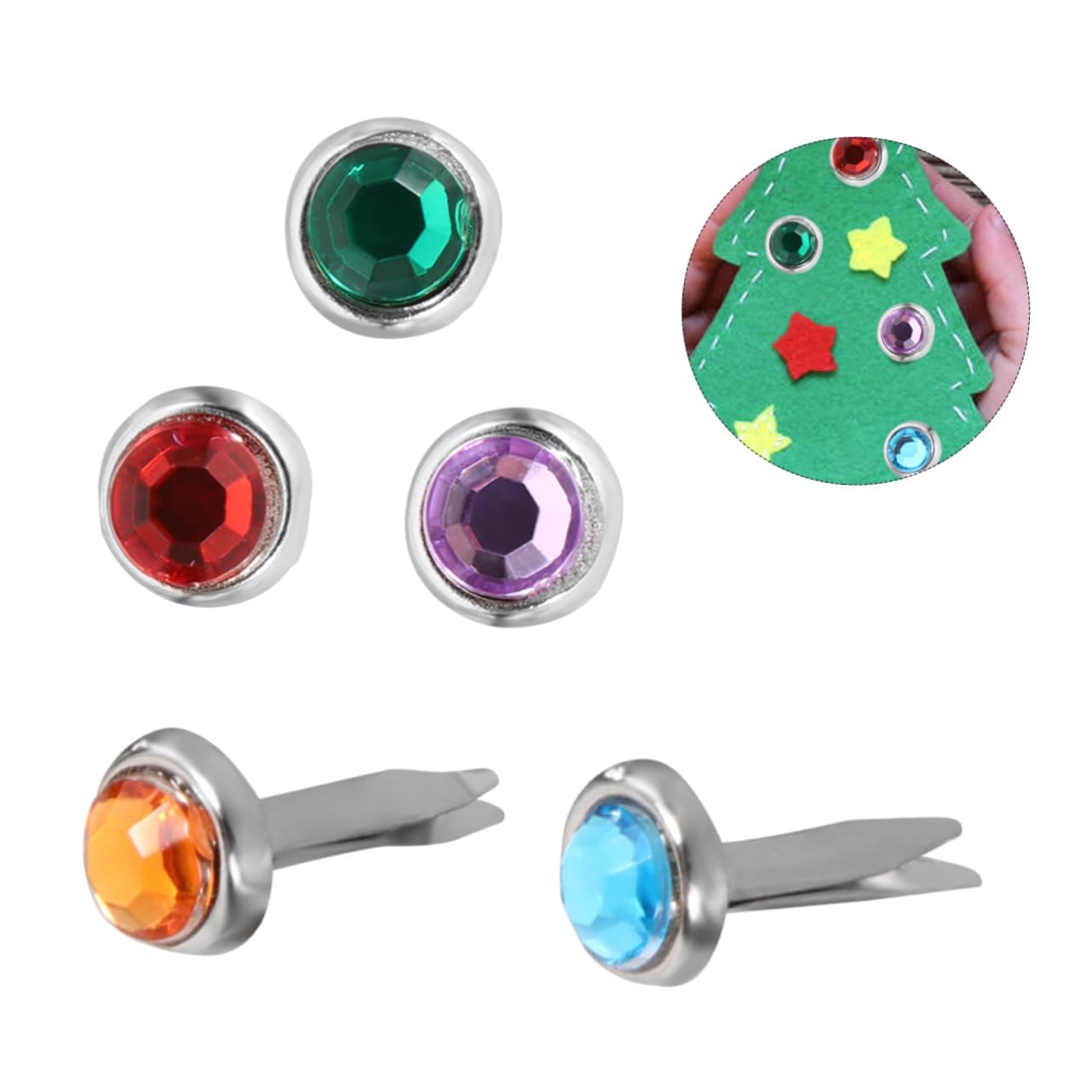 NUOBESTY Handmade Nail Decorative Brads 50pcs Scrapbooking Brads Mini Fasteners DIY Accessories Adorable for Crafts