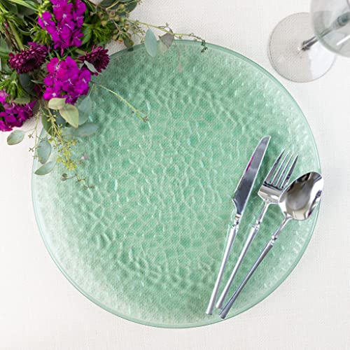 Platos Cargadores Verdes Martillados 13 pulg Paquete 48 miniatura 3