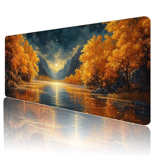 Mouse pad grande de 800x400 mm J-43, alfombrilla ratón paisaje marrón para ordenador