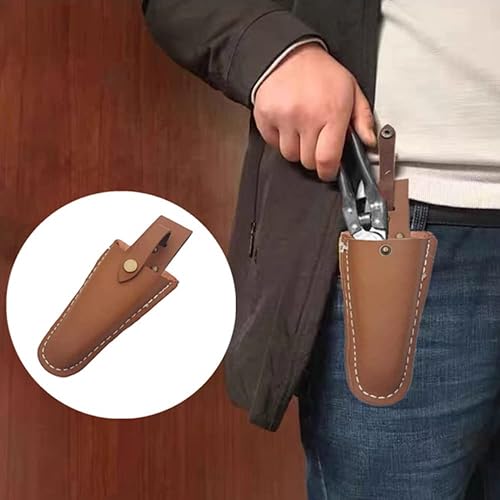 Miniatura 3 de Funda de cuero para herramientas, funda de jardinería, bolsa para poda de jardín, alicates, tijeras, tijeras o cuchillo, funda de cuero