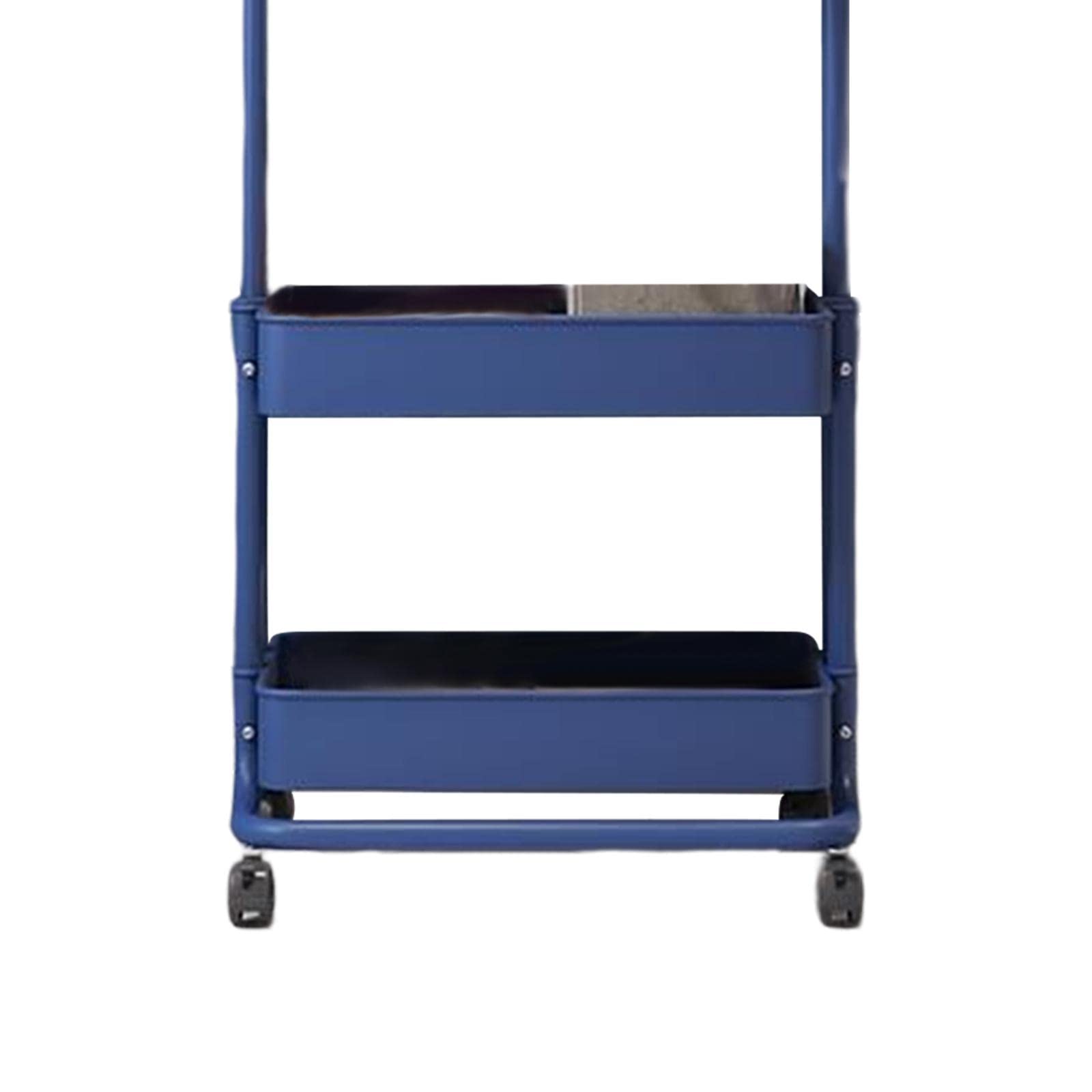 Appendiabiti A Rotelle Multiuso - Organizer Per Ingresso O Camera, 2 Cestini, Colore Blu