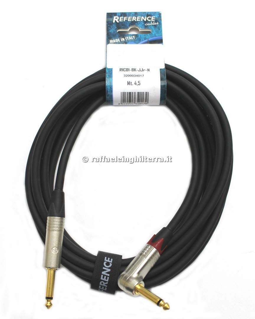 Reference cavo audio RIC01-BK-JJR-4,5-N metri 4,5 jack mono maschio 6,3 mm jack mono maschio 6,3 mm