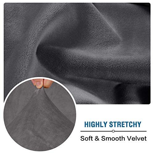 H.Versailtex PART-HVYHRSEATCOVER-3GRAY-L Velvet Stretch Couch Cushion Cover Plush Cushion Slipcover thumb #4