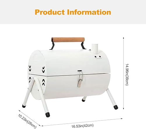 Miniatura 7 de Ergocar Parrilla de barbacoa, parrilla de barbacoa de mesa 2 en 1, barbacoa de hierro portátil con bandeja para hornear, parrilla de carbón con