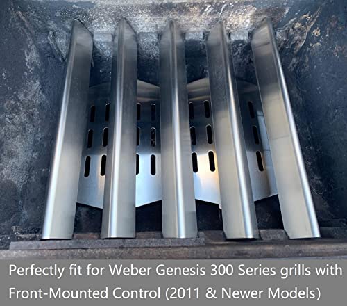 Gassaf 17.5 Inch Flavorizer Bar Replacement For Weber 7620,Genesis 300, E310, S310, E330, Ep-330 Series Grill, Set Of 5-Pcs 304 Stainless Steel Durable Flavor Bar(L17.5 X W2.25 X H2.375) #TOP6