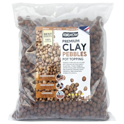 UKGROW Premium 10L Expanded Clay Pebbles – Orange Horticultural Ceramsite for Hydroponics and Decorative Top Dressing