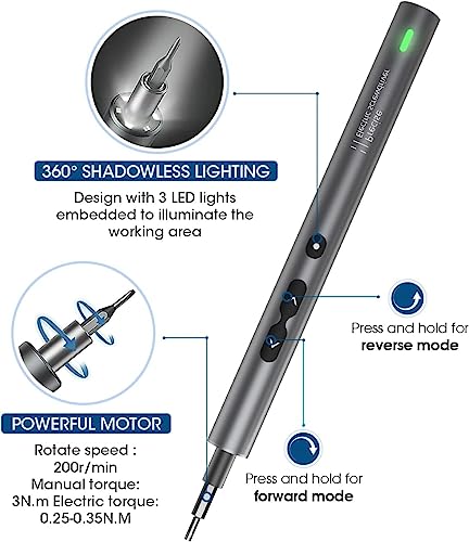 Kingsdun 62-in-1 Cordless Precision Electric Screwdriver, 48 Grey - Image 3