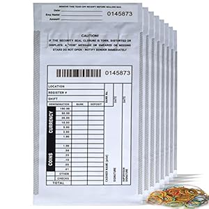 VORVIL 1000 Bank Deposit Bags, Tamper Proof Bags, Opaque Plastic Bank Deposit Envelopes, Deposit Bags for Cash, Checks, and Credit Cards, Cash Transmittal Bags with Tamper-Evident Seal (5″ x 9″)