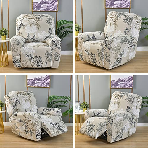 Image of Eco-Ancheng Recliner Slipcovers 4-Pieces Lazyboy Recliner Covers Recliner Couch Covers Recliner Chair Cover Non Slip Reclining Slipcovers with Storage Pockets Furniture Protector for Living Room