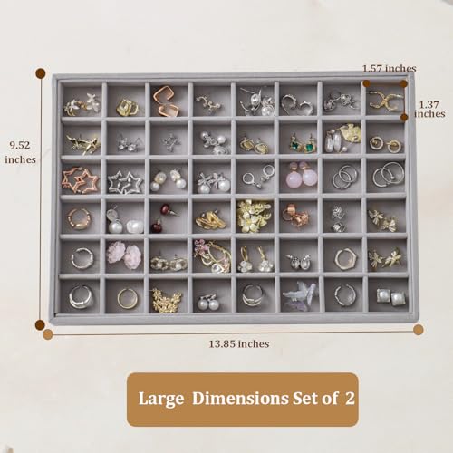 Image of Large Velvet Jewelry Tray Display Drawer Inserts 2 Pack