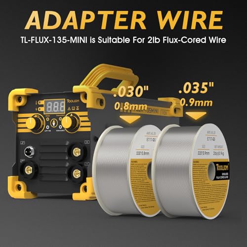 Image of TOOLIOM 135A Mini MIG Welder Flux Core 110V MIG Welder Gasless Flux MIG /Lift TIG /Stick 3 in 1 Welding Machine Portable