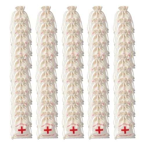 TYREE 50 Bolsas para Recuerdos de Boda, Kit de Resaca, Bolsas para Regalo de Invitados, Bolsas de y AlgodóN de Roja, Festival, Evento, Fiesta