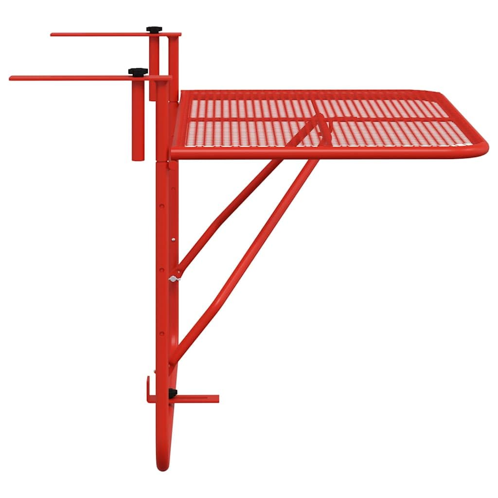 Tavolo pieghevole da balcone in acciaio, 60 x 40 cm, tavolino in metallo per terrazza, veranda o ringhiera, salvaspazio come scaffale per attrezzi da giardino o piante in vaso