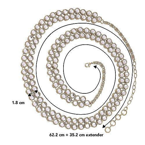 Image of Peora Crystal Faux Pearl Kundan Necklace & Jewellery Set Gift for Women