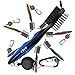 FBJW Golf Club Brush, 2 Sided Bristle Club Groove Cleaner with 2 Ft Retractable Zip-line Aluminum Carabiner, Ergonomic Designed and Lightweight, Easily Attaches to Golf Bag