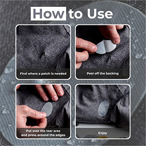aZengear Repair Patches for Jackets, Tent, Shoe Toe, Air Mattress, Inflatables, PVC Gear - Waterproof, Self-Adhesive, Tear-Cold-Heat-Resistant, Down Puffer Coat (11 Pcs, Silver)