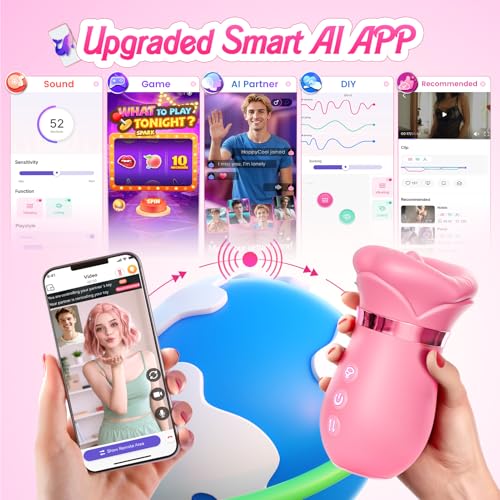 Image of Mouth Sucking Vibrator Rose Sex Toy for Women Female Couples