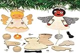 Mini decoración navideña: Estos ángeles colgantes son geniales para agregar a tu árbol de Navidad, a una guirlanda casera o simplemente agregar un toque festivo a tu decoración. Para decorar con nuestra pintura, ojos móviles, ojos móviles, lápices y rotuladores (no incluidos).
