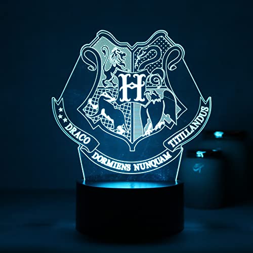 Luminária LED 3D decorativa, Harry Potter (Casas Hogwarts)