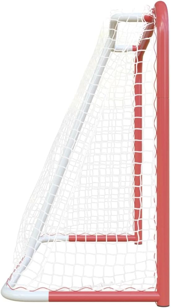 vidaXL Hockey Goal with Net Red&White 60.2x23.6x46.5 Steel&Polyester