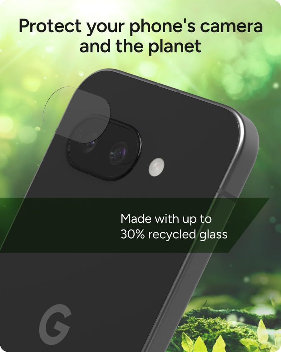 ZAGG Glass Elite Anti-Reflective Google Pixel 9a Camera Lens Protector – Maximum Impact & Scratch Protection, Advanced Clarity, Smudge-Free, Recycled Materials