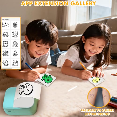 Image of 3-in-1 Tattoo Stencil Printer & Label Maker - Portable Wireless Thermal Inkless Sticker Printer for iOS Android
