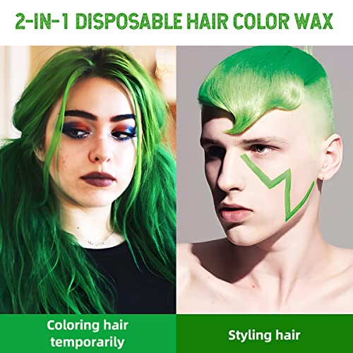 Green Hair Wax Color, Sovoncare Temporary Hair Dye Wax Natural Instant Hairstyle Cream For Women & Men Party, Cosplay, Halloween 4.23 Oz (Green) #TOP1