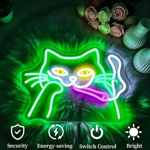 Image of Cat Neon Sign Led Sign Neon Signs for Wall Decor Neon Lights