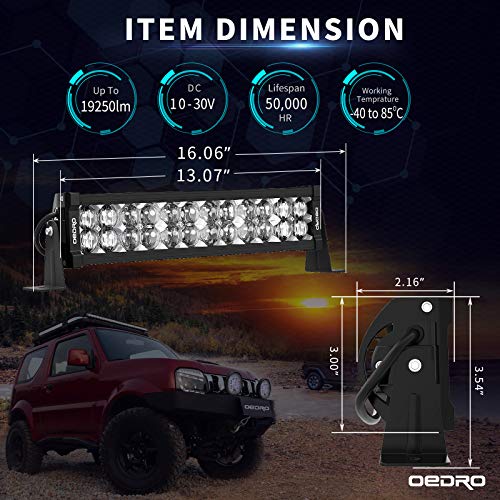 Image of OEDRO 16 Inch LED Light Bar Spot Flood Combo 175W 19250LM Work Light
