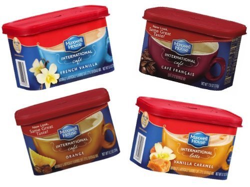 Maxwell House International Cafe Variety Pack (Orange Cafe, Vanilla Caramel, French Vanilla, Cafe Francais)