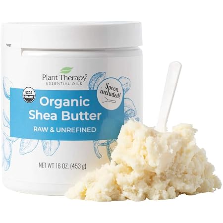 Plant Therapy Organic African Shea Butter Raw, Unrefined USDA Certified 16 oz Jar For Body, Face & Hair 100% Pure, Natural Moisturizer, Best for DIYs Like Lotion, Cream, Lip Balm and Soap