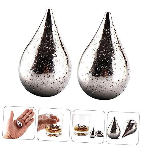 2pz Cubos de Hielo de Acero Inoxidable para Whisky miniatura 7