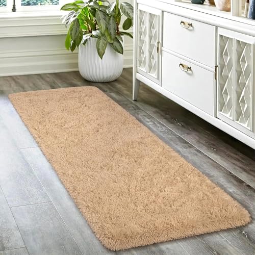 Image of 2x5 feet Soft Runner Rug for Living Room and Bedroom, Modern Indoor Floor Carpet with Non-Slip Backing, Comfortable Decorative Home Decor Rug, Easy Clean & Durable- (Beige, Rectangular)
